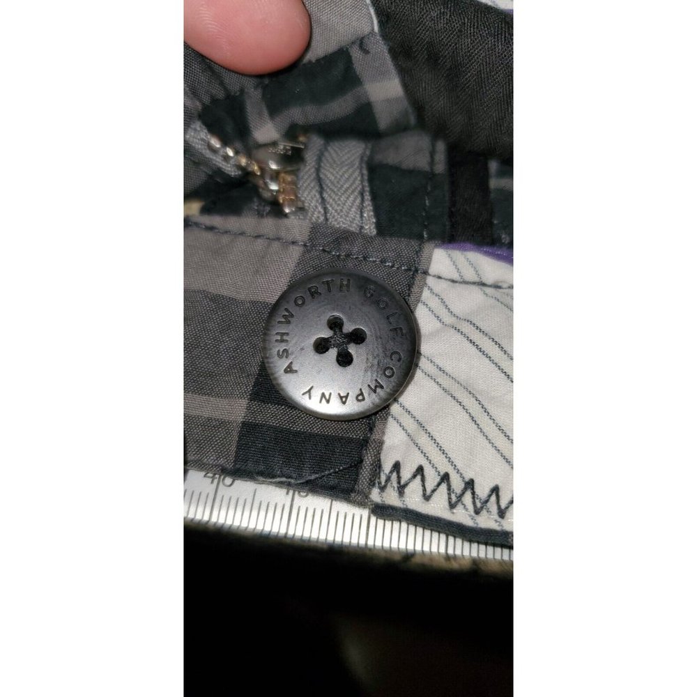 Ashworth Black and White Checkered Men's Shorts - Picture 3 of 8